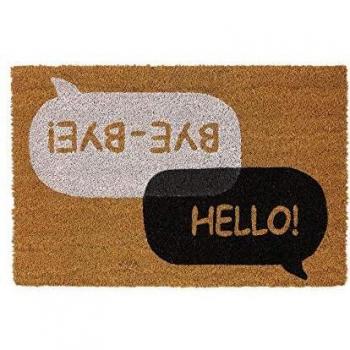 Felpudo Frases Antideslizante Blanco y Negro de Fibra de Coco de 60x40 cm. - LOLAhome