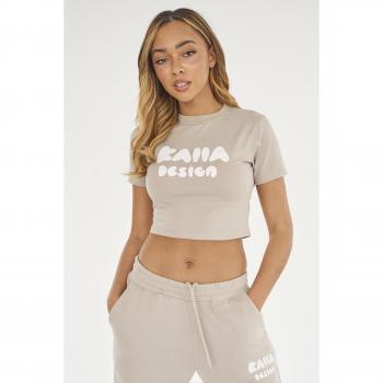 Kaiia Design Bubble Logo Baby Tee Stone