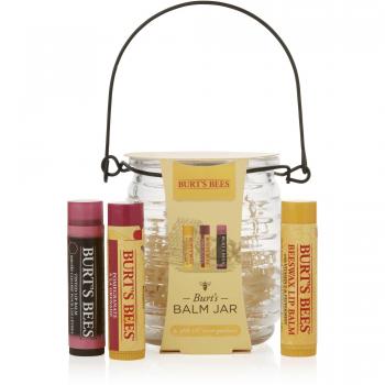 Burt's Bees Bálsamo Labial en Tarro - Lote de Regalo para Labios, 100% natural, hidratante, con cera de abeja y aceites esenciales