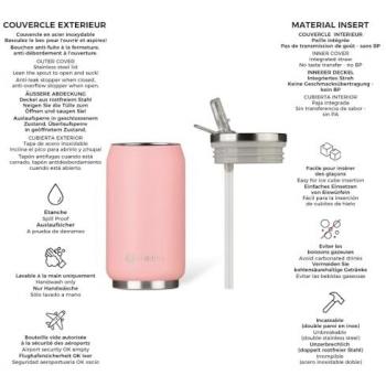Botella Lata 280ml Rosa Unisex