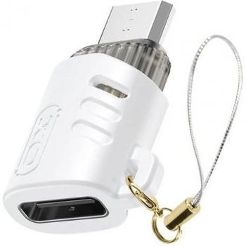 Adaptador compacto USB-C hembra a micro USB macho blanco - Transfiera datos rápidamente