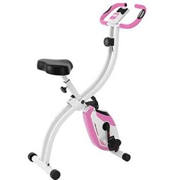 Ultrasport F-Bike 150, Bicicleta fitness, ordenador entrenamiento LCD, bicicleta estática plegable, peso máximo del usuario 110 kg, medición frecuencia cardíaca, 8 niveles Resistencia, porta toallas.