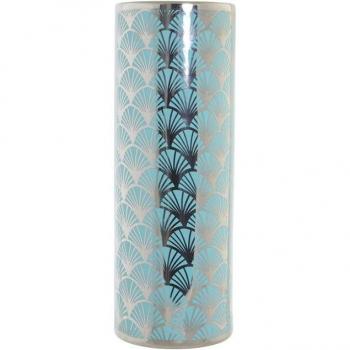 Jarrón de porcelana cromado rosa con detalles orientales de DKD Home Decor