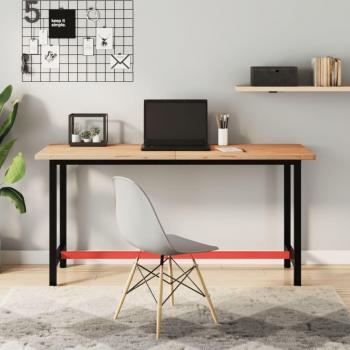 Banco de Trabajo VidaXL Mesa de Herramientas Madera Maciza de Haya y Metal Dimensiones 150 x 55 x 81.5 cm Marrón