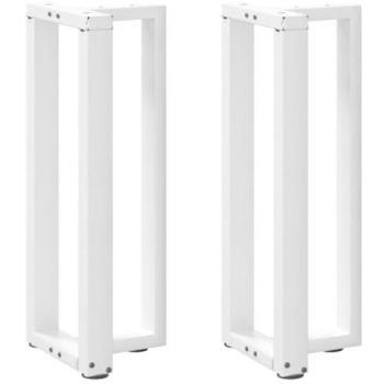 Patas de mesa consola en forma de T 2 unidades acero blanco 38x25x(72-73) cm