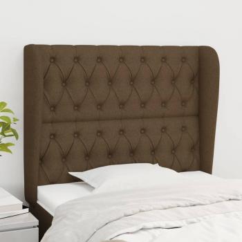 Cabecero con orejas de tela gris claro 103x23x118/128 cm Vidaxl Marrón oscuro