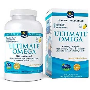 Nordic Naturals Ultimate Omega, 1280Mg Sabor Limón - 180 Cápsulas Blandas 180 Unidades 310 g