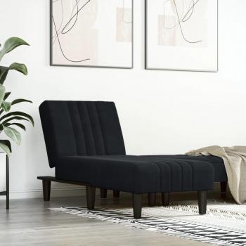 Chaise Longue de Velluto Negro