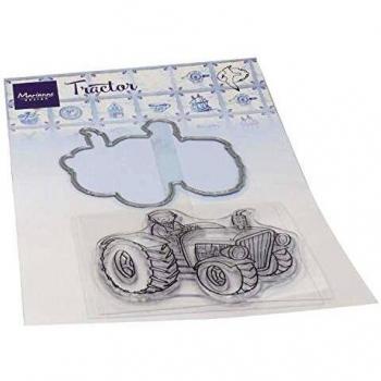 Marianne Design Sellos Transparentes, Tractor, para Manualidades de Estampado y Sellado, rosado, Un tamaño