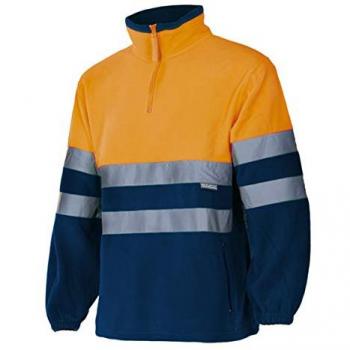 Forro Polar Bicolor Alta Visibilidad Velilla Azul Marino/Naranja Flúor Talla XS
