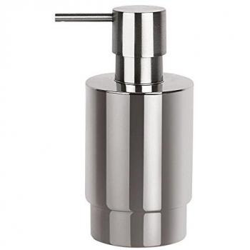 Dispensador de jabón líquido Spirella Nyo, 14,2 x 7,0 x 6,5 cm, Acero inoxidable gris, capacidad 200 ml