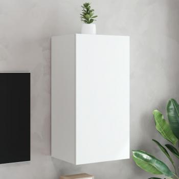 Mueble de TV de pared con luces LED blanco 40,5x35x80 cm vidaXL