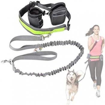 Cadrim Correa para Perro, Correa Doble, Fabricada,Ideal como Correa de Perro para Correr, Bicicleta, Deporte, Running