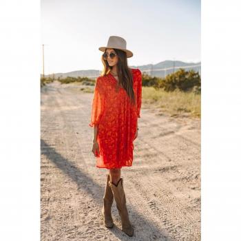 Freeman T Porter Juna Women's Dress with Blurred Flowers Design