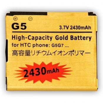 2430 mAh Gold Batería recargable de alta capacidad para HTC Desire / G5 / G7 / Nexus One