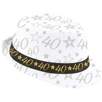 Gorro Gángster Blanco 40 Años Cumpleaños y Aniversarios