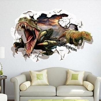 Hot Sale de la compra Regalo emiracleze de Navidad vacaciones regalo de Navidad en 3d dinosaurio extraíble Mural Pegatinas de Pared adhesivo de pared para cuarto de niños niños decoración del hogar