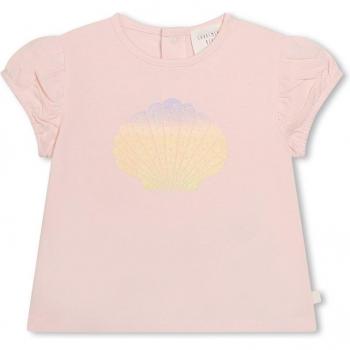 Camiseta de bebé niña de algodón Carrement Beau con dibujo frontal y manga corta Y30119