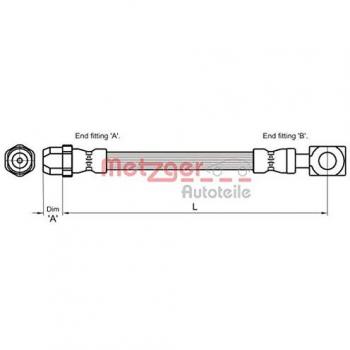 Metzger 4111436 Tubo flexible de frenos
