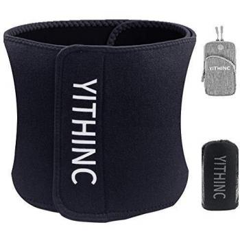 YITHINC Fajas Reductoras Adelgazantes, Cintura Entrenador Ajustable del estomacal Quemar Grasa Efecto de Sauna con Brazalete Multifuncional para Hombres y Mujeres