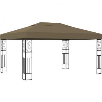 Cenador de tela gris taupé 3x4 m