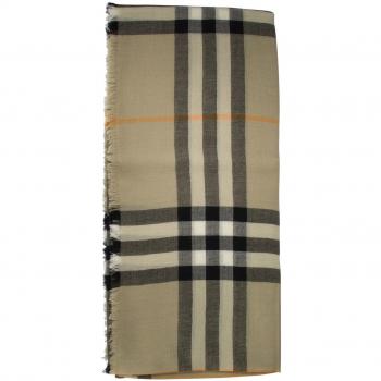 Burberry Women's Giant Check Wool Scarf in Brown | Size UNI | 8090724A7025