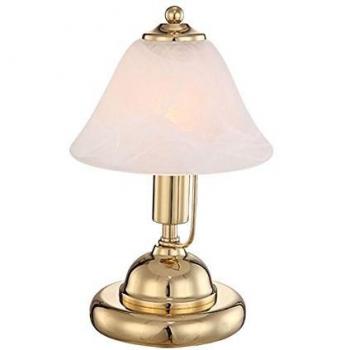 Lámpara de mesa ANTIQUE I - Bronce, vidrio alabastro, interruptor táctil, altura 27 cm