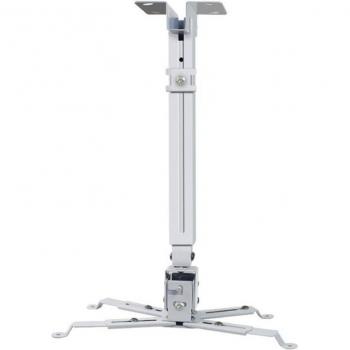 Soporte de proyector universal blanco ajustable y telescópico para pared y techo