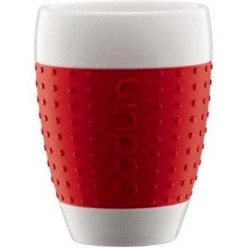 Bodum Pavina - Set de 2 vasos térmicos de porcelana, 0,4 l, color rojo