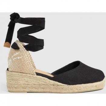Castañer - Alpargatas Carina de cuña en algodón orgánico con lazada ajustable