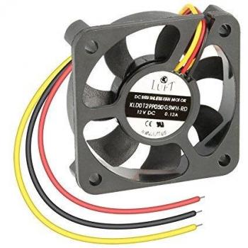 Ventilador 12V DC 50x50x10, 3 hilos, cojinete de fricción