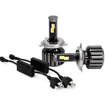Sannysis Kit 6000K Bombillas de Coche Auto Lamparas Coche Headlight Luz de Color Blanco H4 10000LM