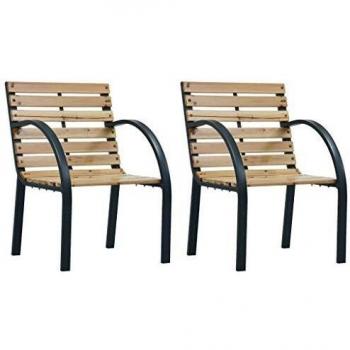 Wooden Garden Chairs Set of 2