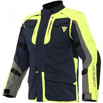 Chaqueta textil de moto Dainese Alligator Tex Negra y Azul Amarillo, talla 52