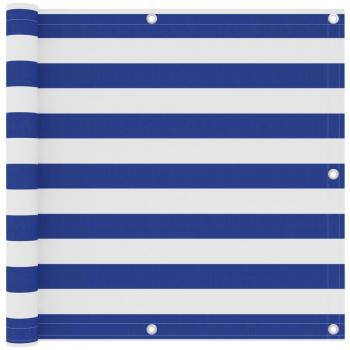 Toldo para balcón tela oxford blanco y azul 90x400 cm