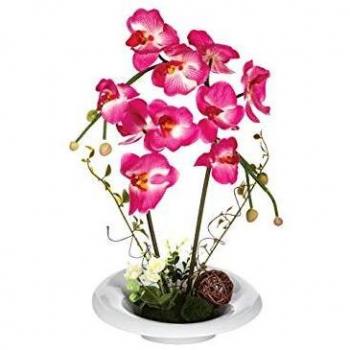 Arreglo de Orquídeas Artificiales en Jarrón de Cerámica - Altura 46 cm - Atmosphera