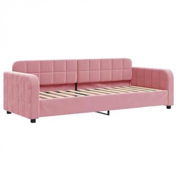 Sofá cama sin colchón terciopelo rosa 80x200 cm