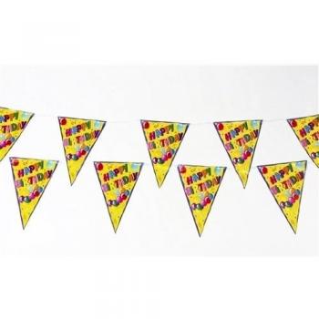 19254 - PAPSTAR - Wimpelkette 4 m Happy Birthday wetterfest