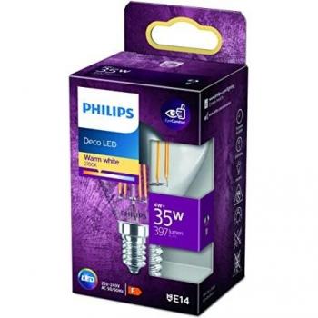 Philips - Bombilla LED Cristal, 35W, E14, Filamento, Luz Blanca Cálida, No Regulable