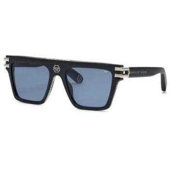 Philipp Plein Luxury Square Sunglasses SPP108V 0703 Black Unisex 56MM