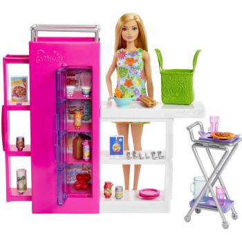 Barbie - Muñeca y Conjunto de Juego Despensa Definitiva con Más de 25 Piezas