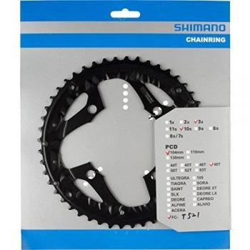 Plato Shimano Deore FC-T521/FC-M610/FC-T611 36T Aluminio Negro