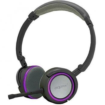 Approx APPHS05PP - Auriculares estéreo multimedia, color negro y púrpura