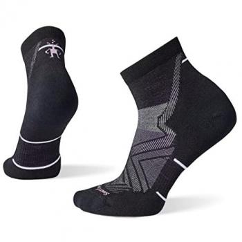Smartwool Women's Black and White Ankle Running Socks with Targeted Cushioning - Size M