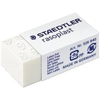 Goma de borrar de plástico STAEDTLER Rasoplast B40, color blanco, VE = 1