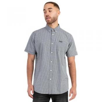 Lonsdale Brixworth Slim Fit Short Sleeve Shirt Black/White 2XL