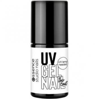 Essence UV Gel Nail Top Coat, 5 ml - Capa superior final perfecta para uñas con acabado gel, proporciona brillo intenso y duradero, seca rápidamente bajo luz UV/LED, formula de larga duración
