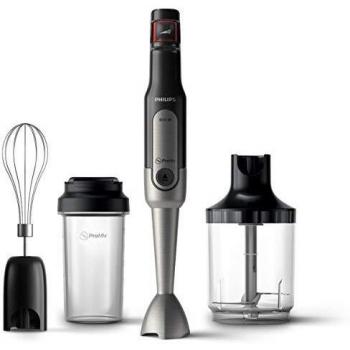 Philips Batidora de mano Viva Collection HR2652/90 - Batidora de varillas de 800 W con sistema de velocidad SpeedTouch, tecnología ProMix, picadora XL, levantaclaras y vaso portátil on the go