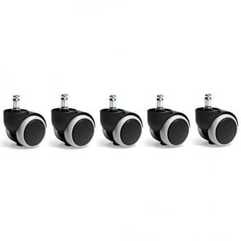 TopStar Juego de 5 ruedas para suelo duro, color negro