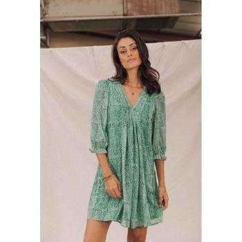 Freeman T. Porter Women's Short Dress Juna Tigrea Tropical Green XL